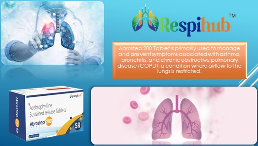 Abrostep 200 Tablet with Acebrophylline 200mg at Best Price in Pulmonary Pharma Franchise for Pulmonology Management